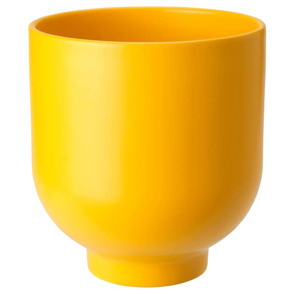 DRÖMSK - Plant pot, bright yellow, 15 cm