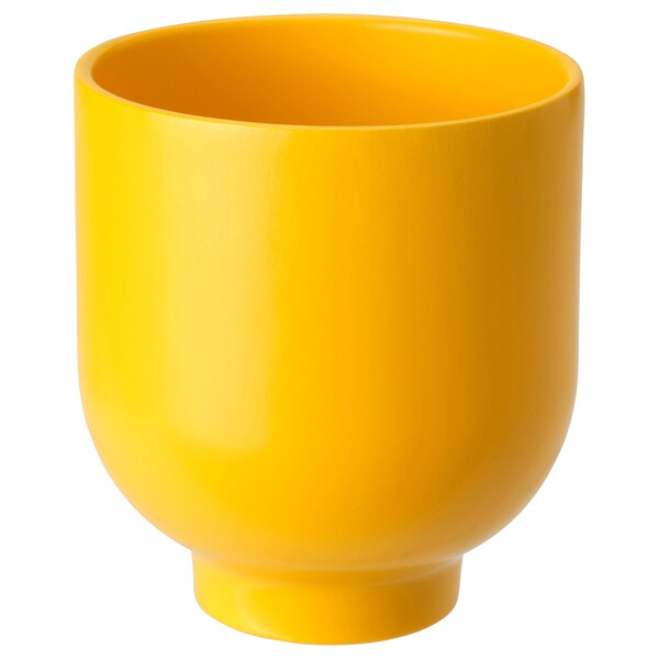 DRÖMSK - Plant pot, bright yellow, 9 cm