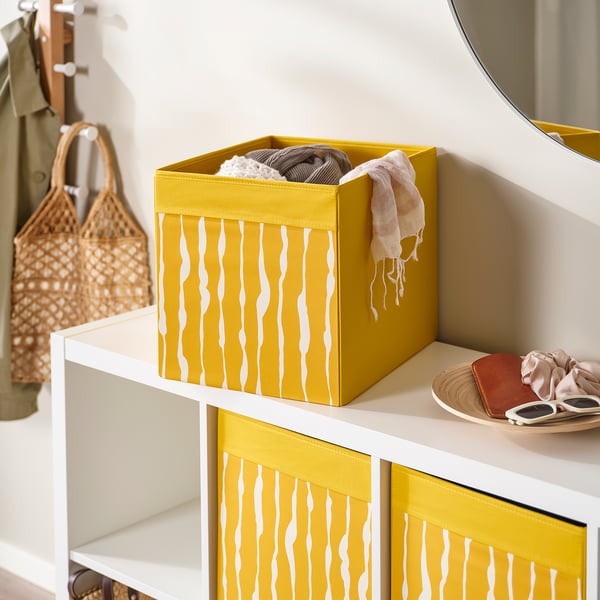 DRÖNA - Container, dark yellow,33x38x33 cm