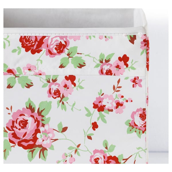 DRÖNA - Box, floral patterned, 33x38x33 cm