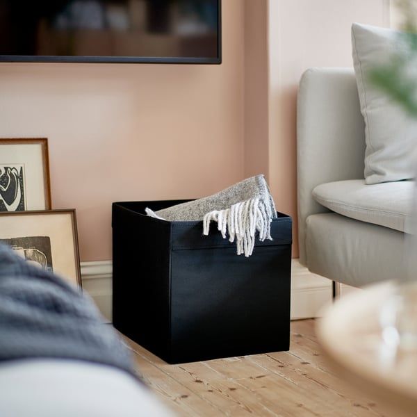 DRÖNA box, black, 33x38x33 cm