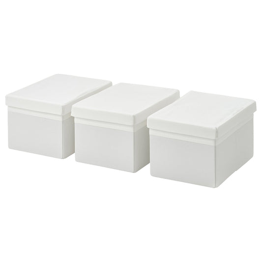 DRÖNA box with lid, 19x15x26 cm, 3 pack