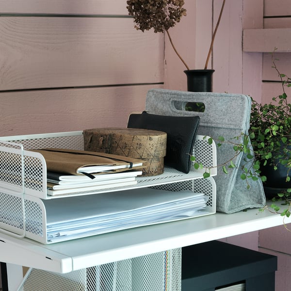 DRÖNJÖNS letter tray, white, 34x7x24 cm, 2 pack