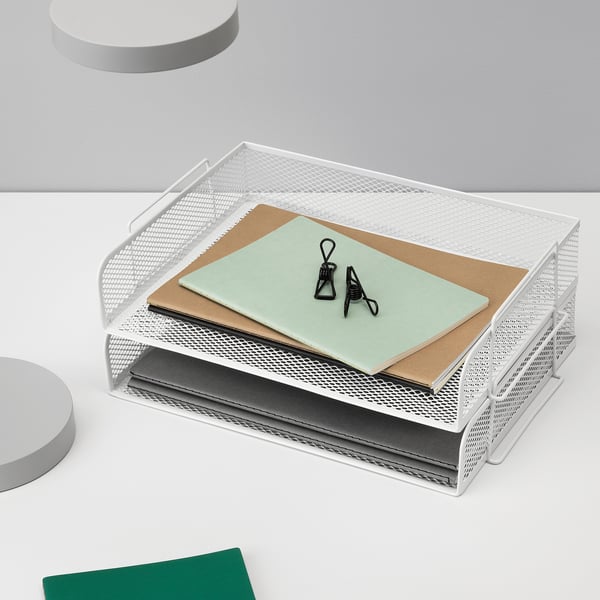 DRÖNJÖNS letter tray, white, 34x7x24 cm, 2 pack
