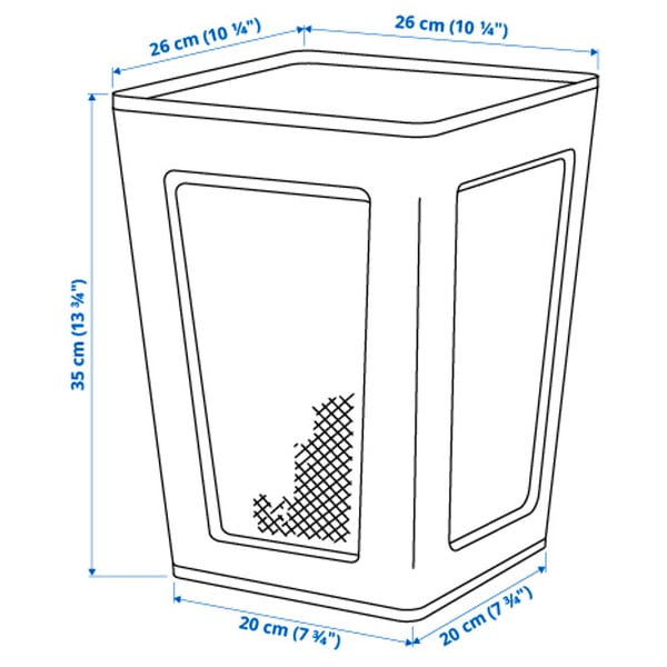 DRÖNJÖNS wastepaper basket, white, 26x35x26 cm