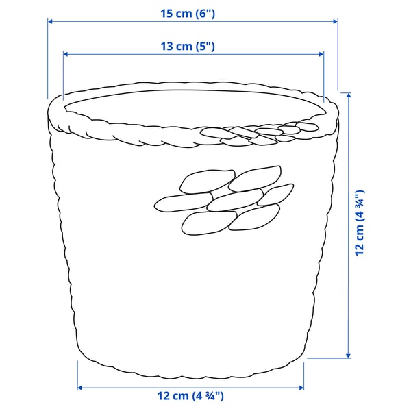 DRUVFLÄDER - DRUVFLÄDER Plant pot, water hyacinth/grey, 12 cm