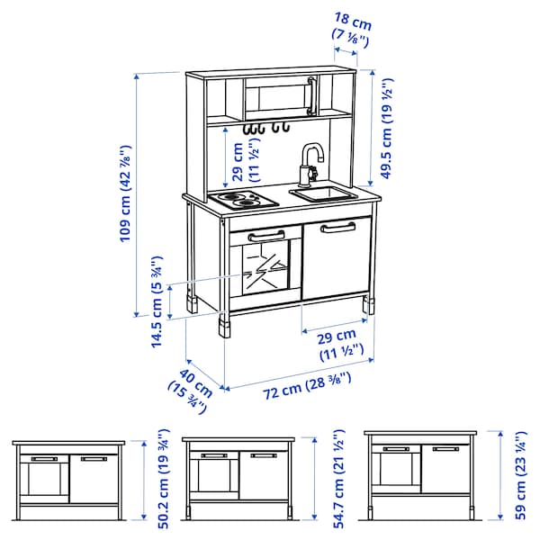 Ikea DUKTIG - Play kitchen, birch, 72x40x109 cm