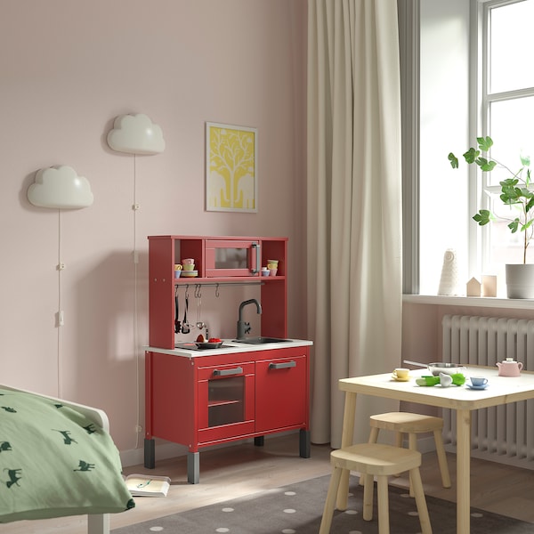 DUKTIG - Play kitchen, red, 72x40x109 cm