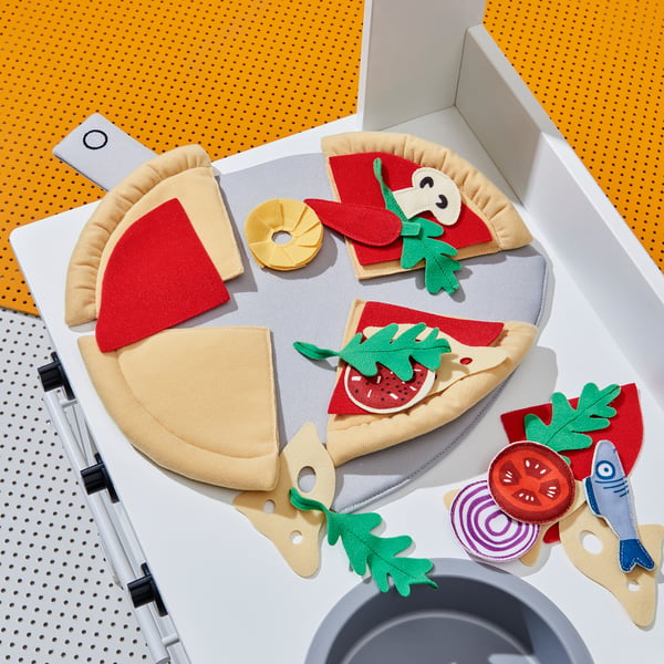 DUKTIG 24-piece pizza set, pizza/multicolour