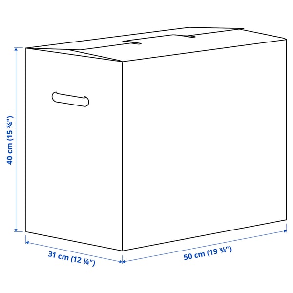 DUNDERGUBBE moving box, brown, 50x31x40 cm