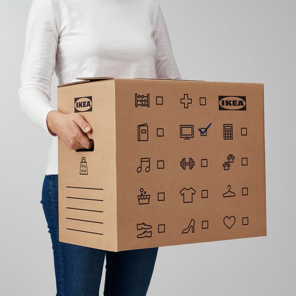 DUNDERGUBBE moving box, brown, 50x31x40 cm