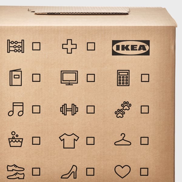 DUNDERGUBBE moving box, brown, 50x31x40 cm