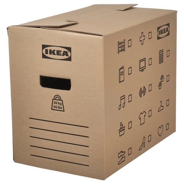 DUNDERGUBBE moving box, brown, 50x31x40 cm
