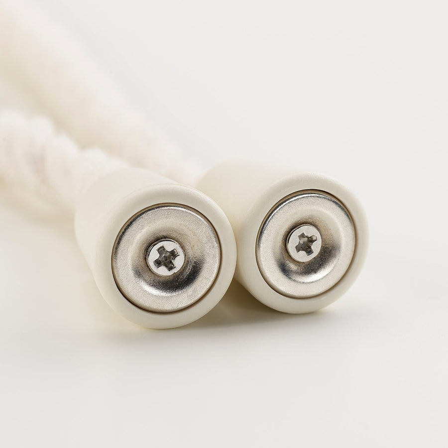DUNFLÄTA magnetic curtain tie-back, off-white/tassel, 2 pack