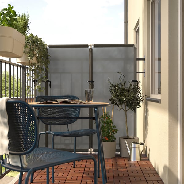 DUVSKÄR chair, in/outdoor, black-blue, 49x80x57 cm