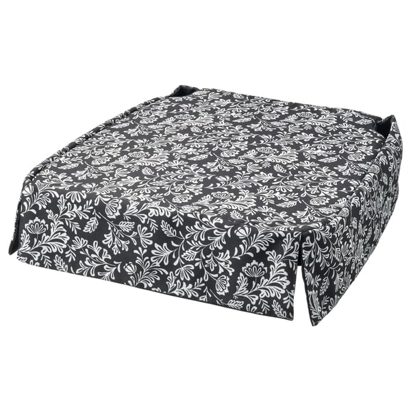 DVÄRGDUNÖRT - Chair cushion, grey/white, 42/35x42x4 cm