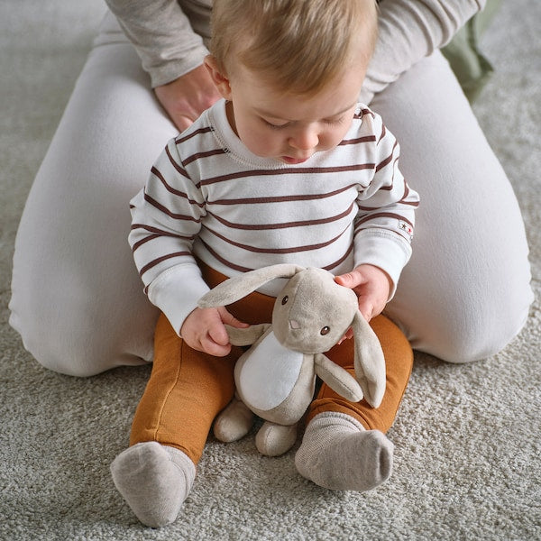 DVÄRGHARE soft toy, bunny/beige, 21 cm