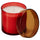 DVÄRGHÖK scented candle in glass with lid, Citrus flower red-orange/yellow-brown, 50 hr