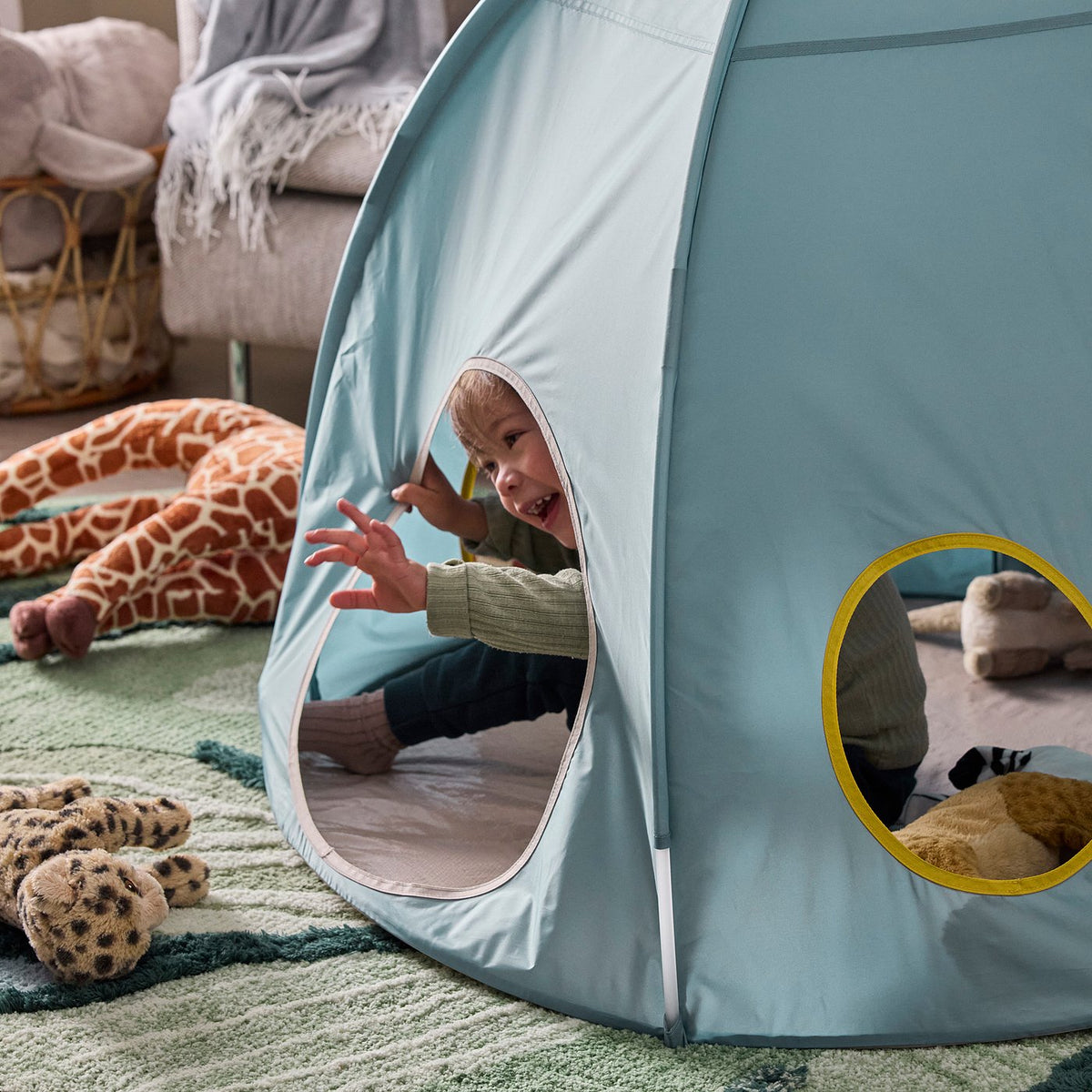 DVÄRGMÅS children's tent, blue, 98 cm