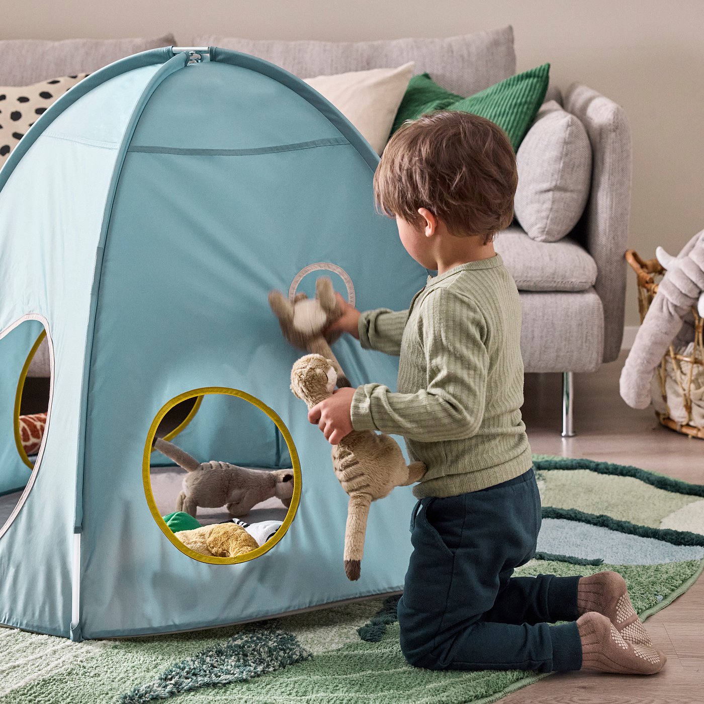 DVÄRGMÅS children's tent, blue, 98 cm