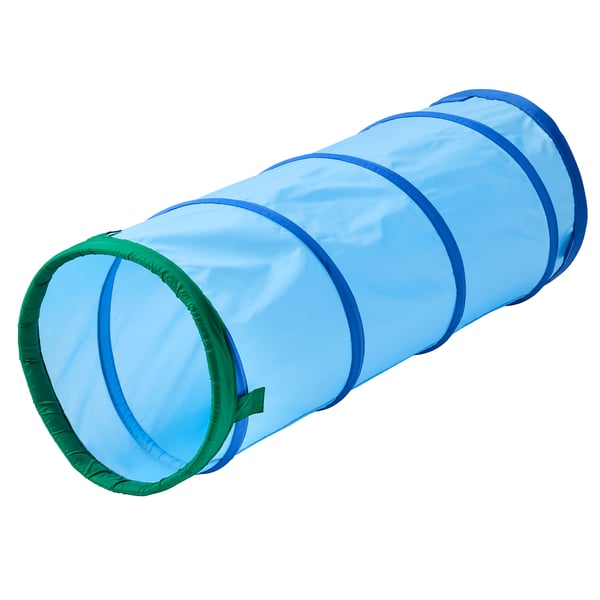 DVÄRGMÅS play tunnel, blue/green, 45 cm