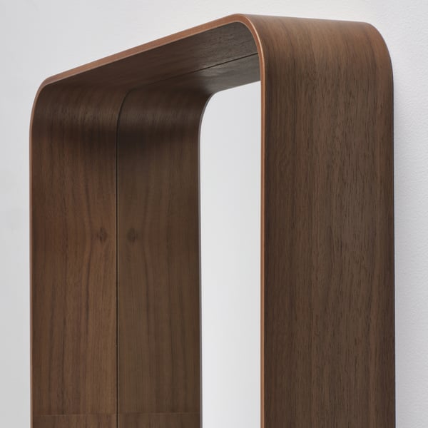 DVÄRGSYREN - DVÄRGSYREN Mirror, walnut veneer, 28x37 cm
