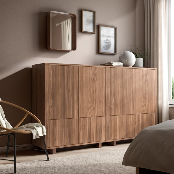 DVÄRGSYREN - DVÄRGSYREN Mirror, walnut veneer, 40x50 cm