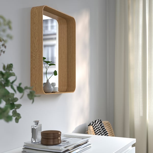 DVÄRGSYREN mirror, oak veneer, 40x50 cm