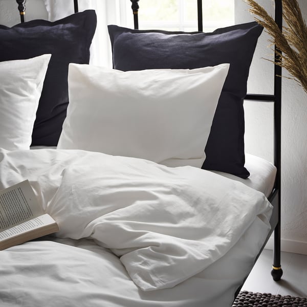 DVALA - DVALA Duvet cover and 2 pillowcases, white, 240x220/50x80 cm