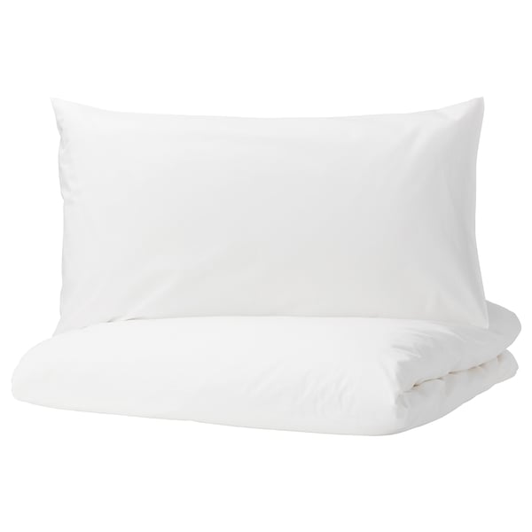 DVALA - DVALA Duvet cover and pillowcase, white, 150x200/50x80 cm