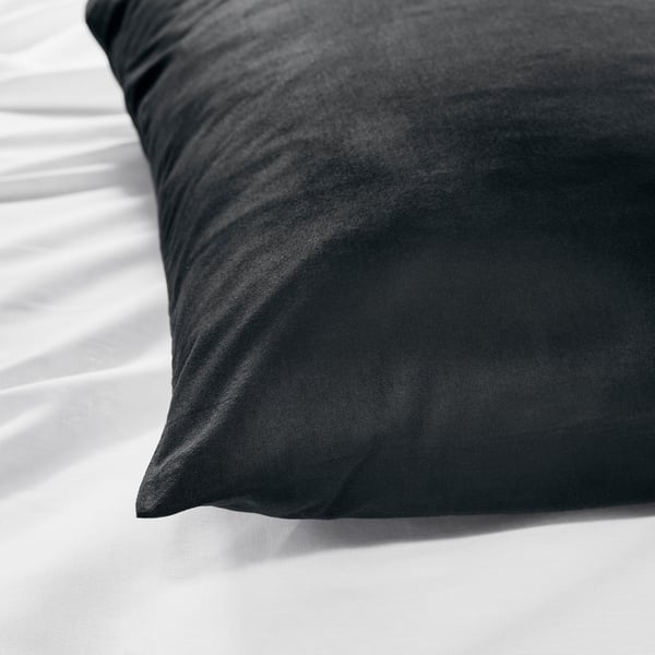DVALA - Pillowcase, black, 50x80 cm
