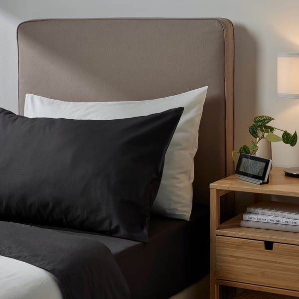 DVALA - Pillowcase, black, 50x80 cm