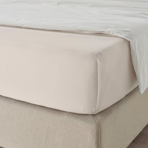 DVALA sheet, beige, 240x260 cm