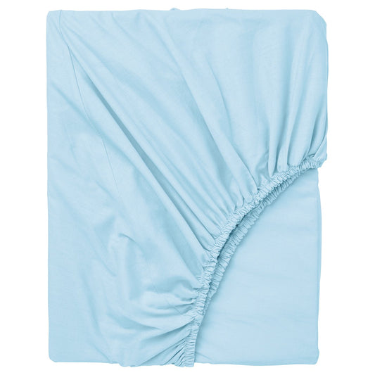 DVALA fitted sheet, light blue, 200x90 cm