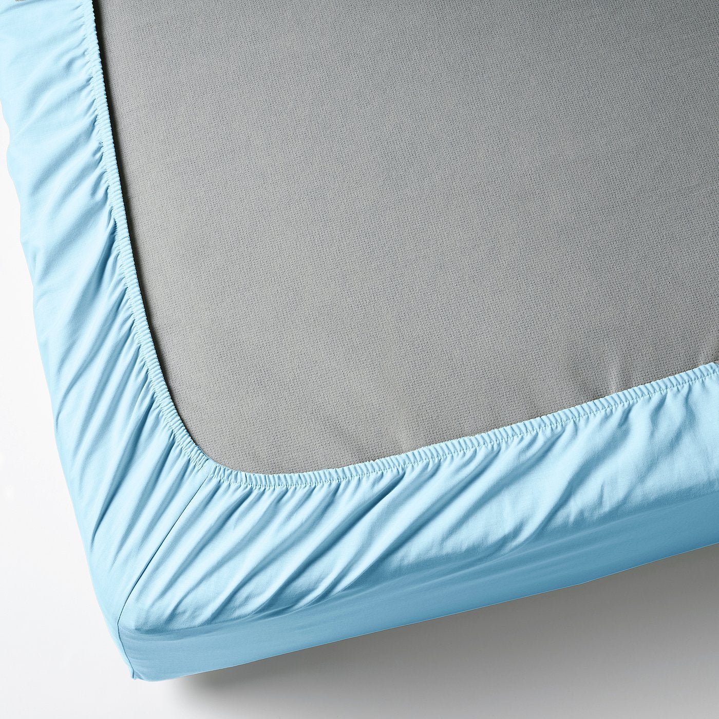 DVALA fitted sheet, light blue, 80x200 cm