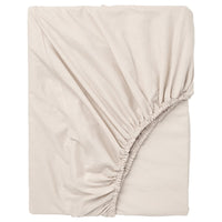 DVALA fitted sheet, beige, 120x200 cm