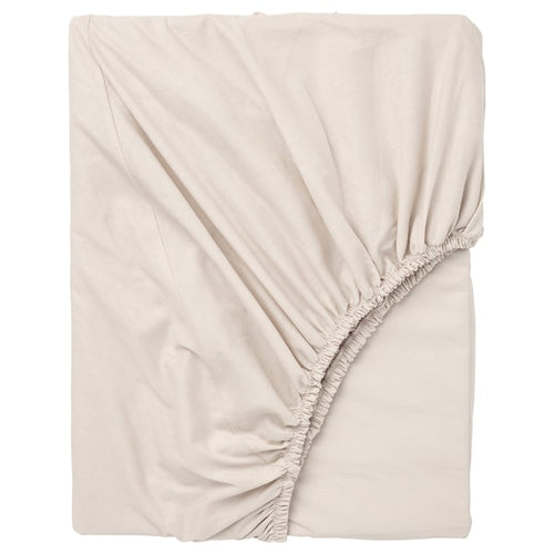 DVALA - Sheet with corners, beige,120x200 cm
