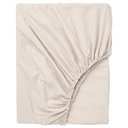 DVALA fitted sheet, beige, 200x160 cm