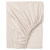 DVALA fitted sheet, beige, 140x200 cm