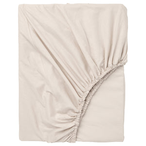 DVALA fitted sheet, beige, 140x200 cm