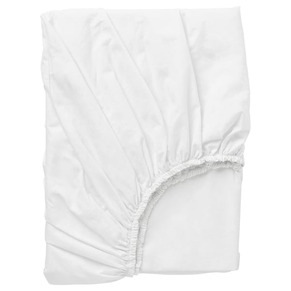 DVALA - DVALA Fitted sheet, white, 90x200 cm