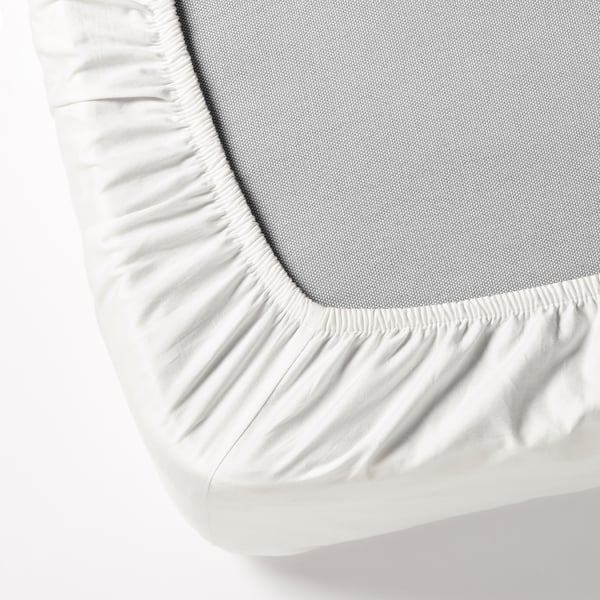 DVALA - DVALA Fitted sheet, white, 90x200 cm