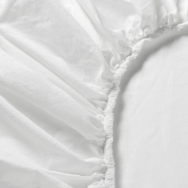 DVALA fitted sheet, white, 120x200 cm