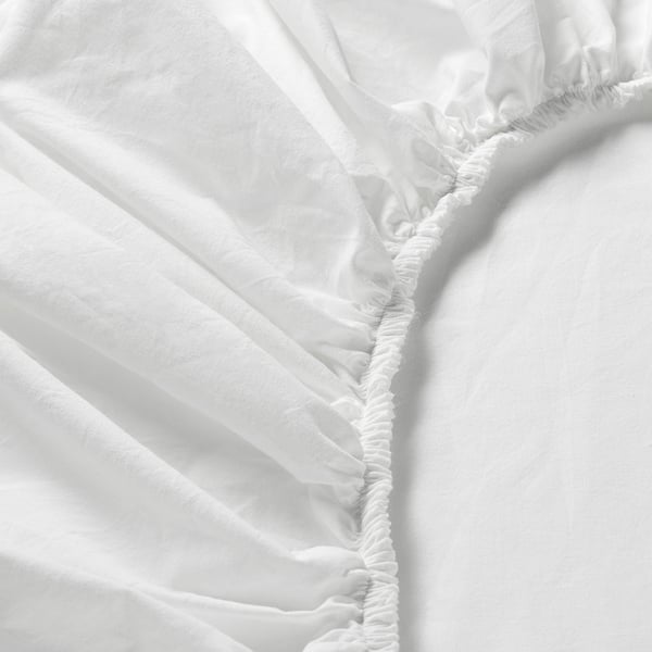 DVALA fitted sheet, white, 160x200 cm