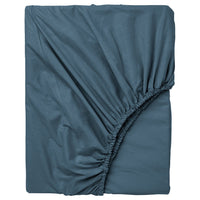 DVALA fitted sheet, blue, 180x200 cm