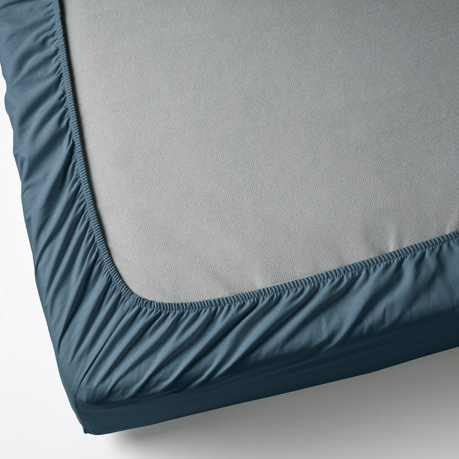 DVALA fitted sheet, blue, 140x200 cm