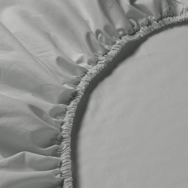 DVALA fitted sheet, light grey, 160x200 cm