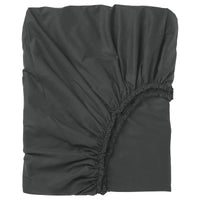 DVALA fitted sheet, black, 140x200 cm
