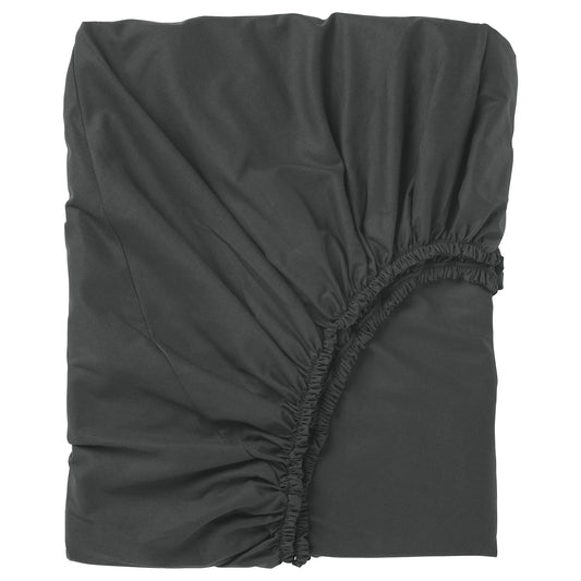 DVALA fitted sheet, black, 180x200 cm