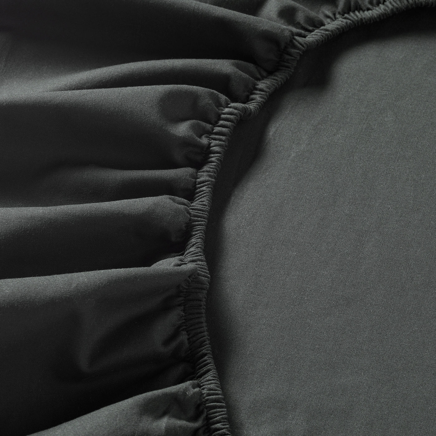 DVALA fitted sheet, black, 140x200 cm